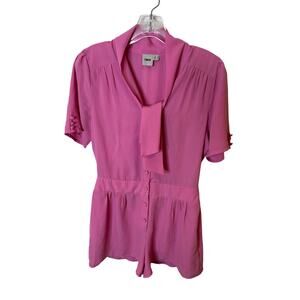 ASOS pink tie front romper -6